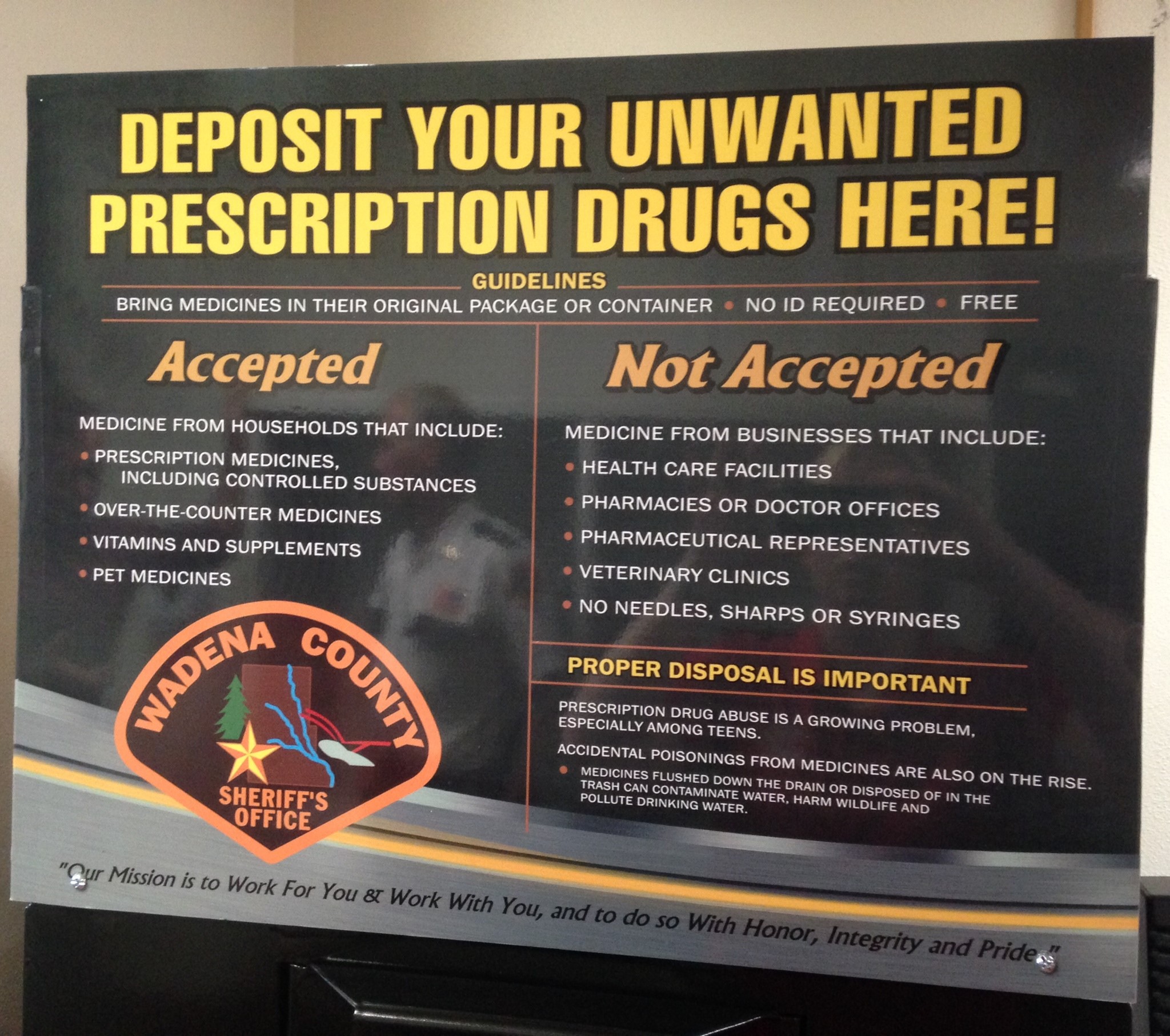 Drop box informational signage